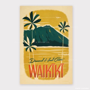 Diamond Head Crater - 12x18 Hawaii Travel Print