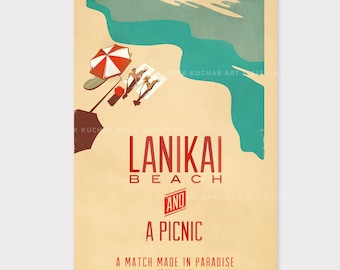 Lanikai Beach - 12x18 Hawaii Travel Print