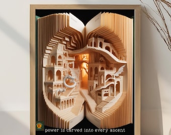 Fantasy Wandkunst - Buchdruckserie - City of Fire (nicht gerahmter Druck, kein echtes Buch)
