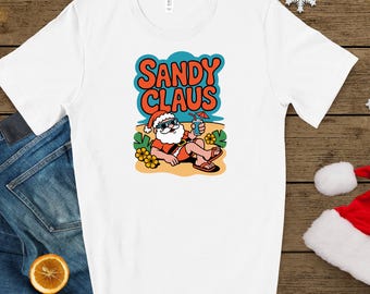Sandy ClausTropical Christmas Unisex Jersey Short Sleeve Tee