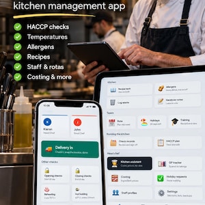 Anpassad digital HACCP-app för restauranger, kaféer, pubar och livsmedelsföretag | Programvara för kökshantering