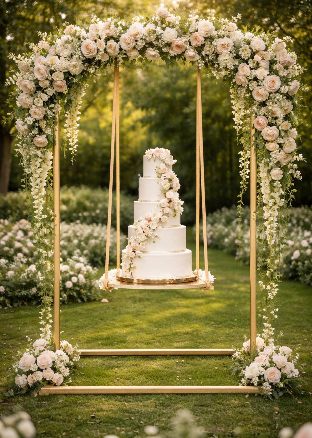Gold Metal Hangingl Cake Stand - Suspended Wedding Cake Display - Etsy