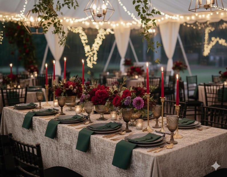 Beige Velvet Rectangular Tablecloth | 90x132 Luxury Table Linen ...