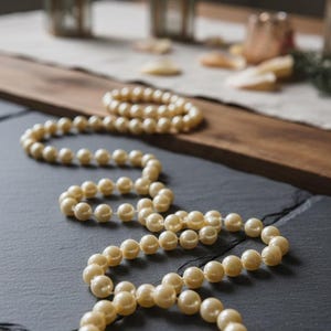 8 Ft. Faux Pearl Garland: Ivory Holiday Decor image 3