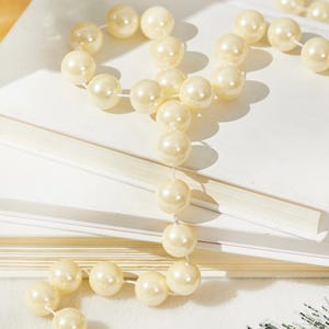 8 Ft. Faux Pearl Garland: Ivory Holiday Decor image 2