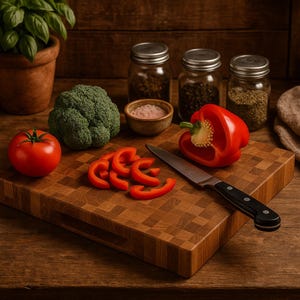 White Oak End Grain Cutting Board – Handmade Butcher Block with Handles (12x18x1.75)