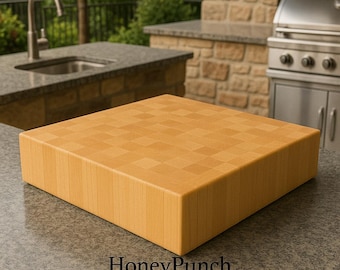 Handmade Maple End Grain Butcher Block, 3" Thick Cutting Board