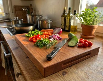 Solid Cherry Cutting Board | Handmade Butcher Block Kitchen Board