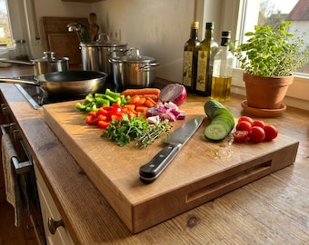 Tábua de corte em bordo maciço 11x14 | Tábua de açougueiro artesanal para cozinha