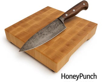 Handmade Maple End Grain Cutting Board: 10x10x2 Chopping Block