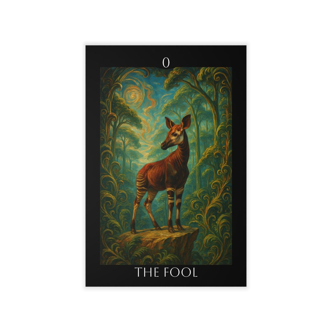 FOOL Card W. Okapi in Congo Art, Commercial Decor, Fine Art, Tarot Art ...