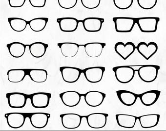Eyeglasses SVG Bundle | Summer Fashion Eyewear Clipart | Glasses Svg Png Dxf Cut Files for Cricut & Silhouette | Instant Download
