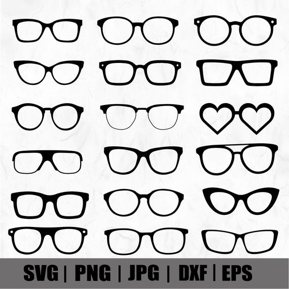 Eyeglasses SVG Bundle | Summer Fashion Eyewear Clipart | Glasses Svg Png Dxf Cut Files for Cricut & Silhouette | Instant Download
