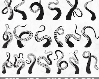 Tentacles SVG Bundle | Kraken & Cthulhu Sea Monster | PNG Cut Files