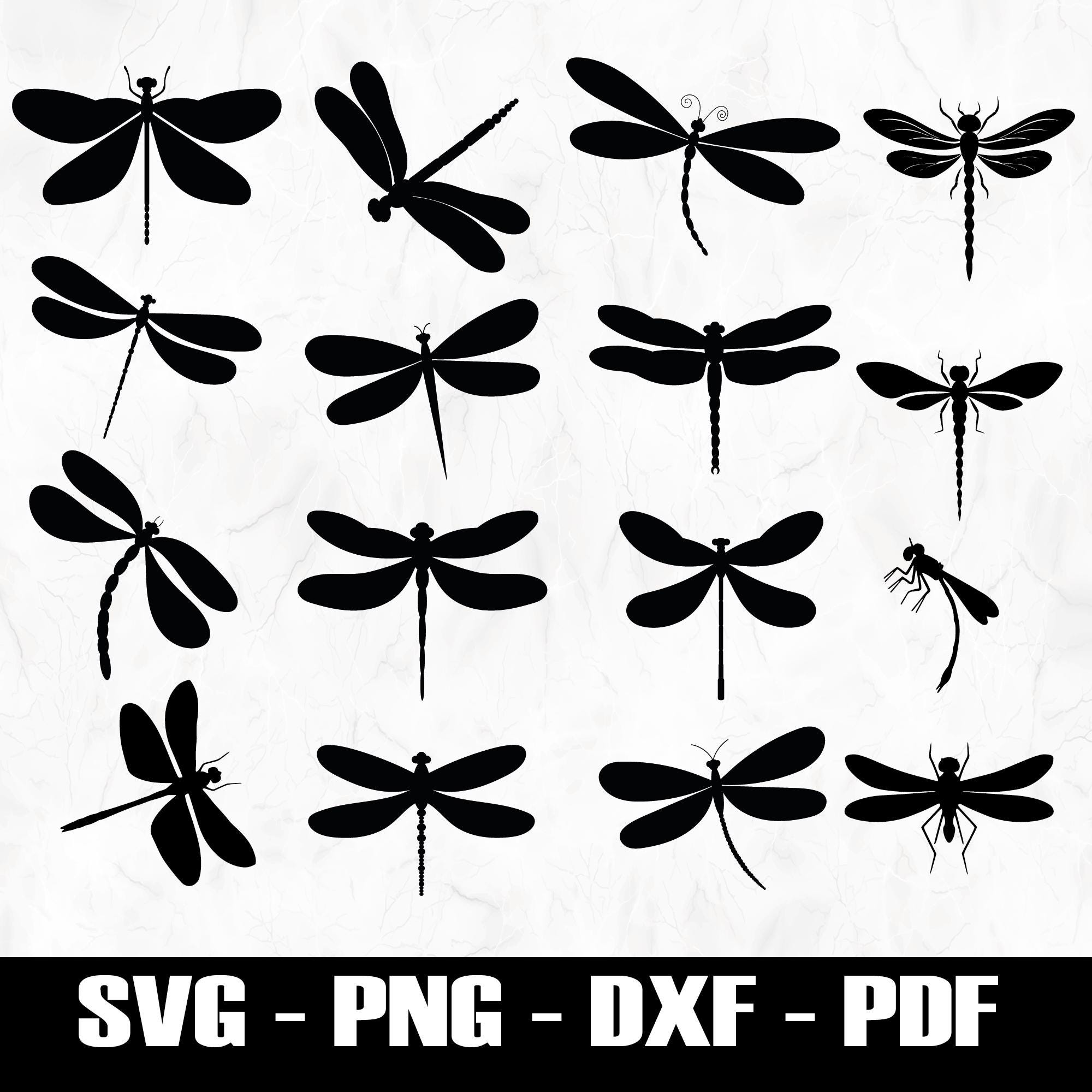 Dragonfly Silhouette SVG PNG | Dragonfly Clipart Cut File | Cricut ...