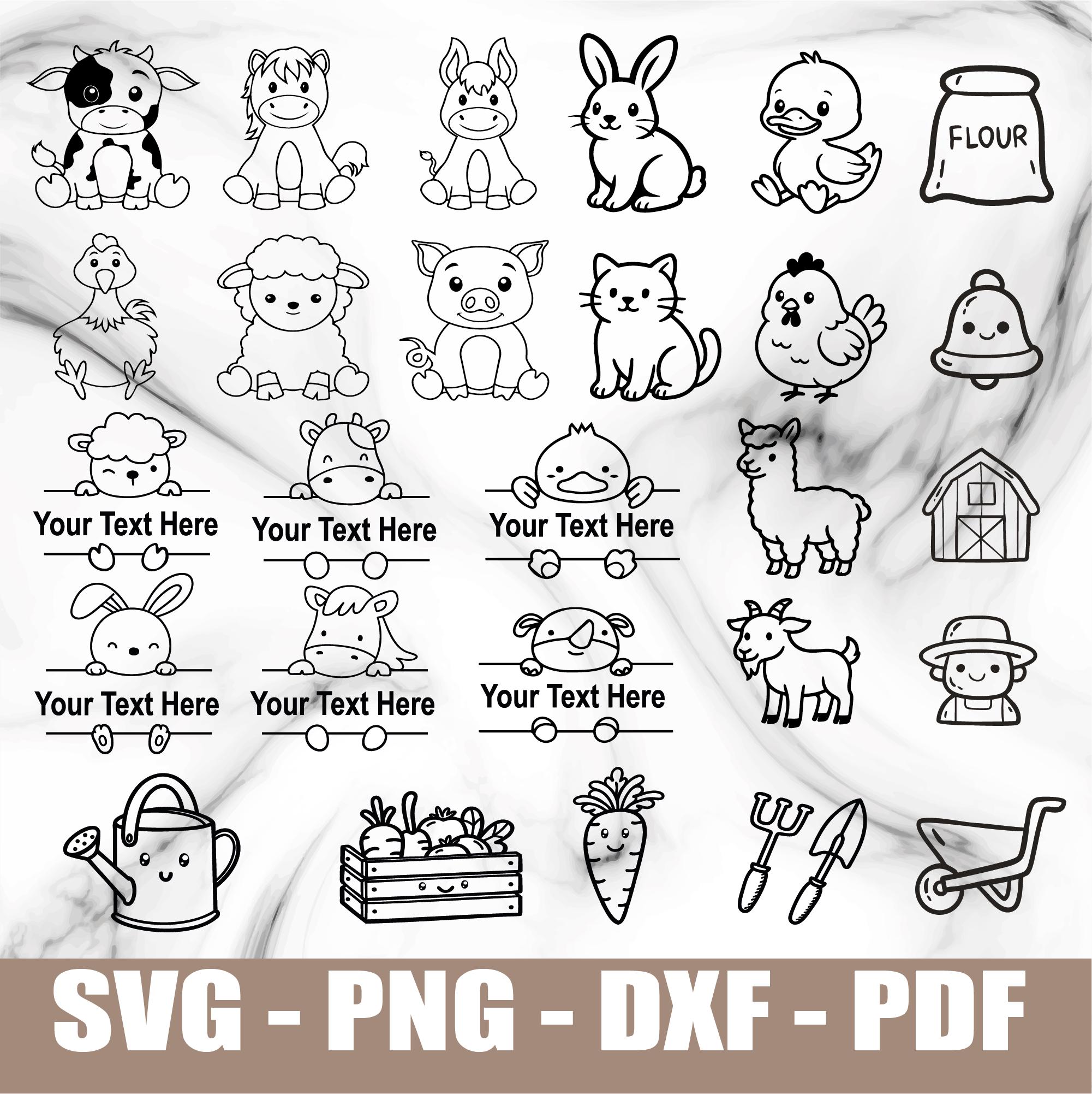 Cute Baby Farm Animals SVG Bundle | Farm Animal Vector Files PNG DXF ...