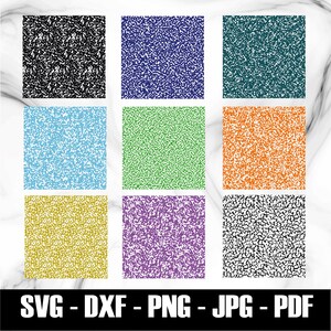 Composition Notebook Pattern Digital Paper Seamless Black White Marble Background Instant Download Printable Wallpaper image 2