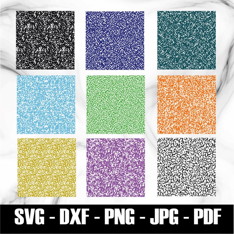 Composition Notebook Pattern Digital Paper Seamless Black White Marble Background Instant Download Printable Wallpaper image 2