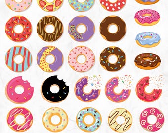 Donut SVG Bundle | Layered Sprinkle Donut Schnittdatei | DXF| Geburtstags-Donut Design | Cricut & Silhouette | Kommerzielle Nutzung | Sofortdownload