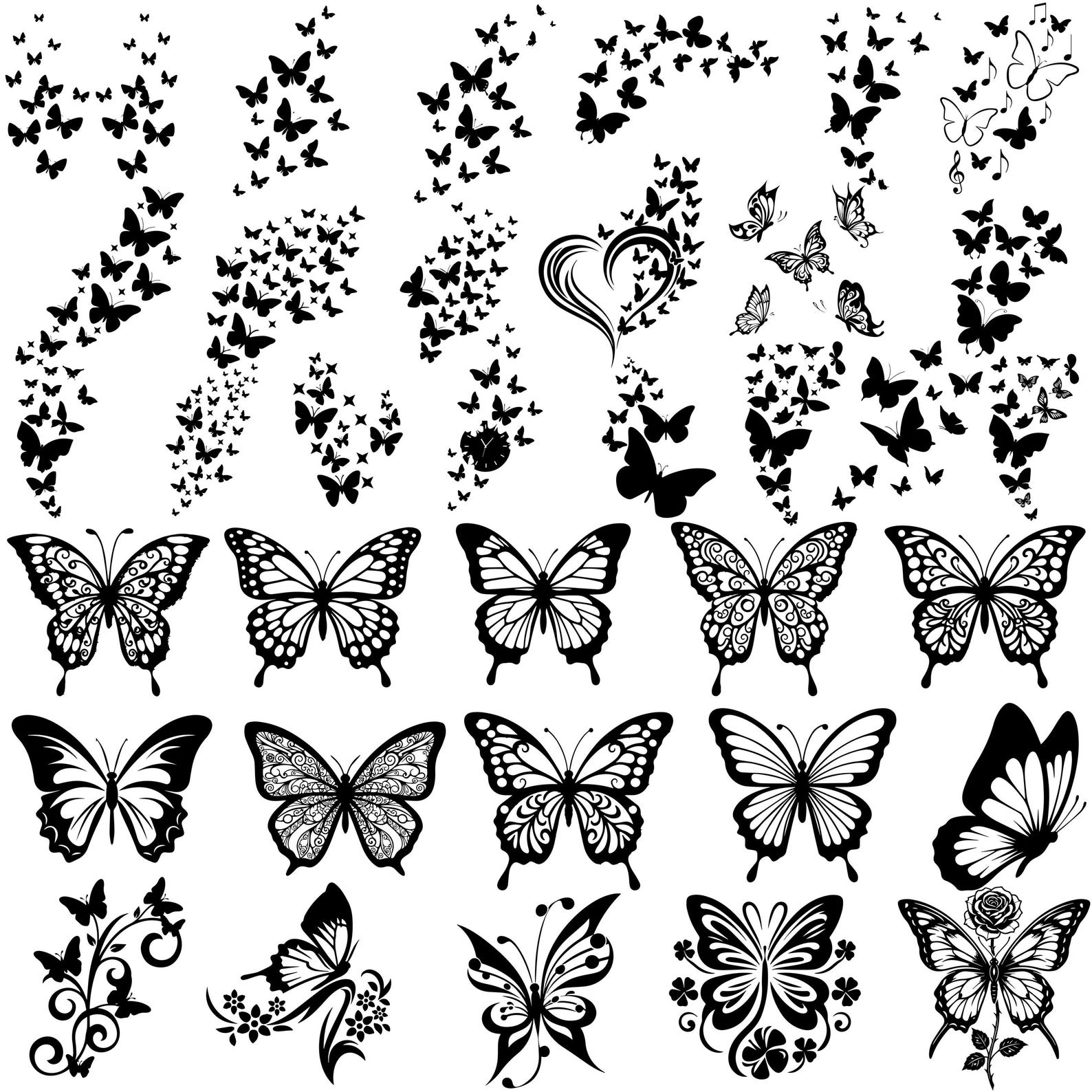 Layered Butterfly SVG PNG Bundle, 150 Designs for Cricut (digital ...