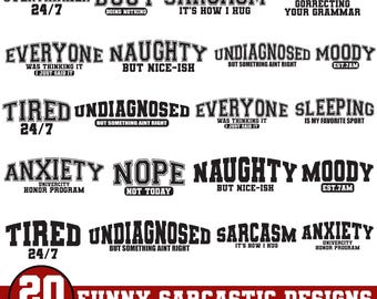 Sarcastic Quotes SVG Bundle, Funny Sarcasm Designs (Digital Download)