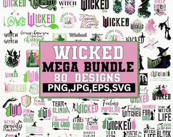 Wicked Film SVG Bundle: Witchcore Cricut & Silhouette Designs (80 Dateien)