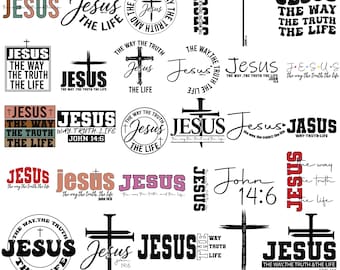 The Way The Truth The Life Svg,Jesus Svg,John 14:6 svg,Religious Cross Svg,Faith Svg,Bible Quote Svg,Christian Svg,Cricut & silhouette files