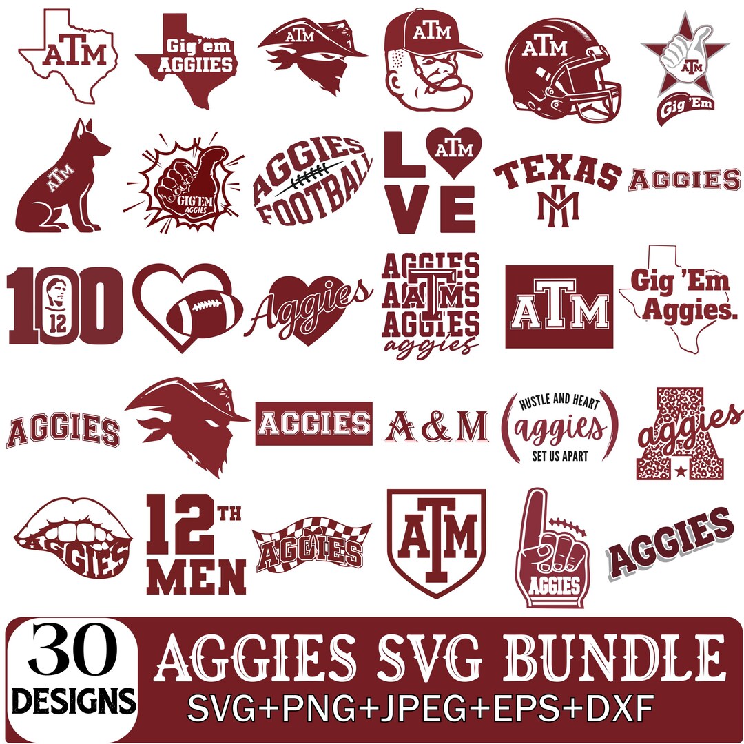 Aggies Svg Bundle, Aggies Png Clipart, Cut Files for Cricut, Cricut ...