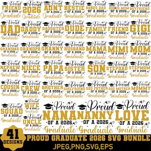 Proud Graduate Family 2026 SVG Bundle (Digital Download)