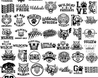 Wildcat SVG Bundle, School Spirit Designs (Digital Download)