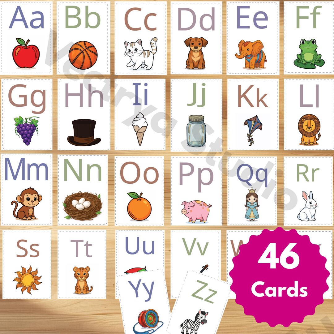 Learning ABC Flash Cards With Objects and Numbers 1-20 for Kids ...