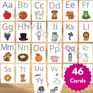Tarjetas didácticas del abecedario con objetos y números del 1 al 20 para niños: PDF imprimible