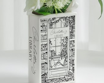 Personalised Book Vase, Book Themed Vase, Book Shape Vases, Plant Holder Floral Vase, Book-shaped Vase Room Decor, Book Lover Shelf Decor
