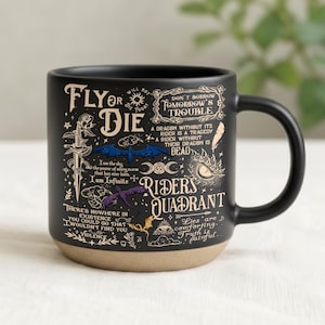Tairn & Andarna Mug, Fourth Wing Pottery Mug, Fourth Wing Inspired, Fantasy Reader Gifts, Romantasy Reader Mug, Basgiath War College Mug