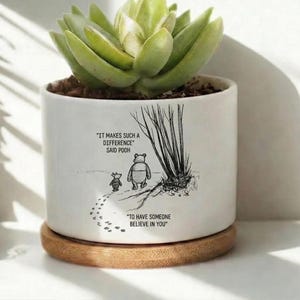 Thank You Flower Pot, Difference Maker Planter, Difference Maker Gift Thank You Gift, Ceramic Home Decor, Winnie the Pooh Plant Pots