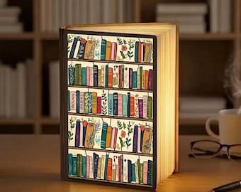 Book Lover-boeklamp, op maat gemaakte magnetische opvouwbare lamp, gepersonaliseerd lichtboek, cadeaus voor haar, led-nachtboeklamp, led-opvouwbare boeklamp