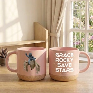 Grace Rocky Save Stars Mug, Book Lover Pottery Mug, Project Hail Mary Merch, Rocky Amaze Space Mug, Sci-Fi Book Lover Gift. image 3