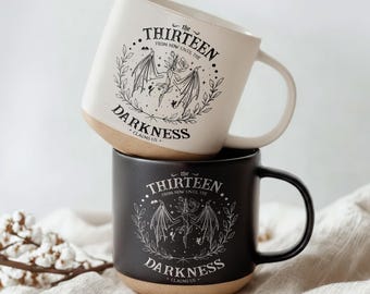 The Thirteen Mug, Throne Of Glass Pottery Mug, TOG Mug, Bookish Gift For Readers, Aelin Galathynius Print, Fantasy Reader Mug