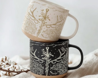 You Do Not Yield Mug, Throne Of Glass Pottery Mug, TOG Mug, Bookish Gift For Readers,  Aelin Galathynius Print, Fantasy Reader Mug