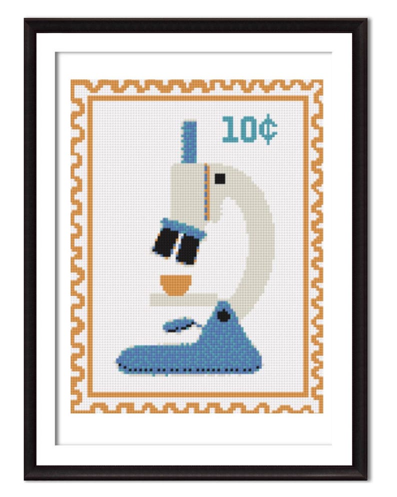 Microscope Postage Stamp - Etsy