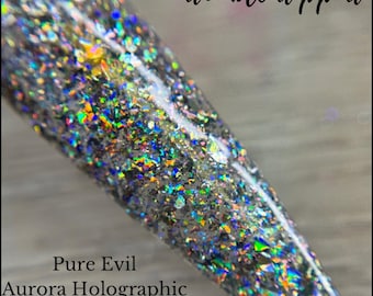 Holographic nail Dip Powder "Pure Evil"