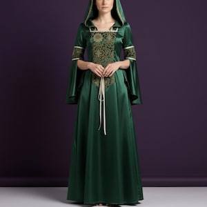 green emerald velvet dress The Payton Dress in Sage Tapestry 00 / Sage Tapestry main image 1