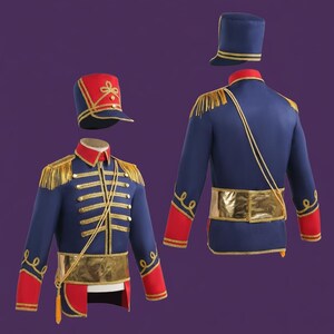 Professional Drum Major Costume | Men's Nutcracker Soldier Jacket | Gold Fringe Military Parade Uniform | Jacket + Hat image 10