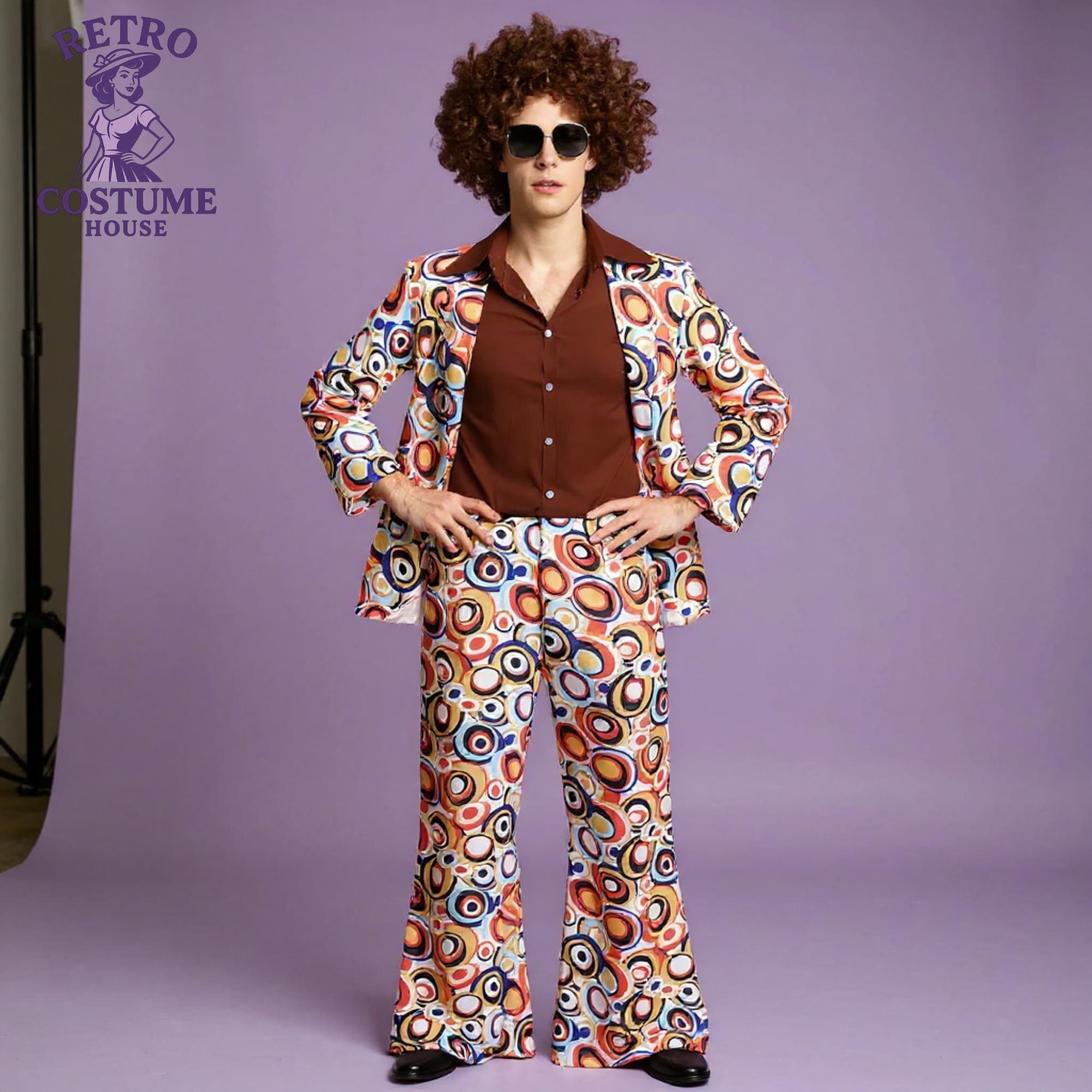 Dresses Vintage 70s Style Hippie Mini Dress 70s Retro Mini Dress Women  Psychedelic Disco Costume With