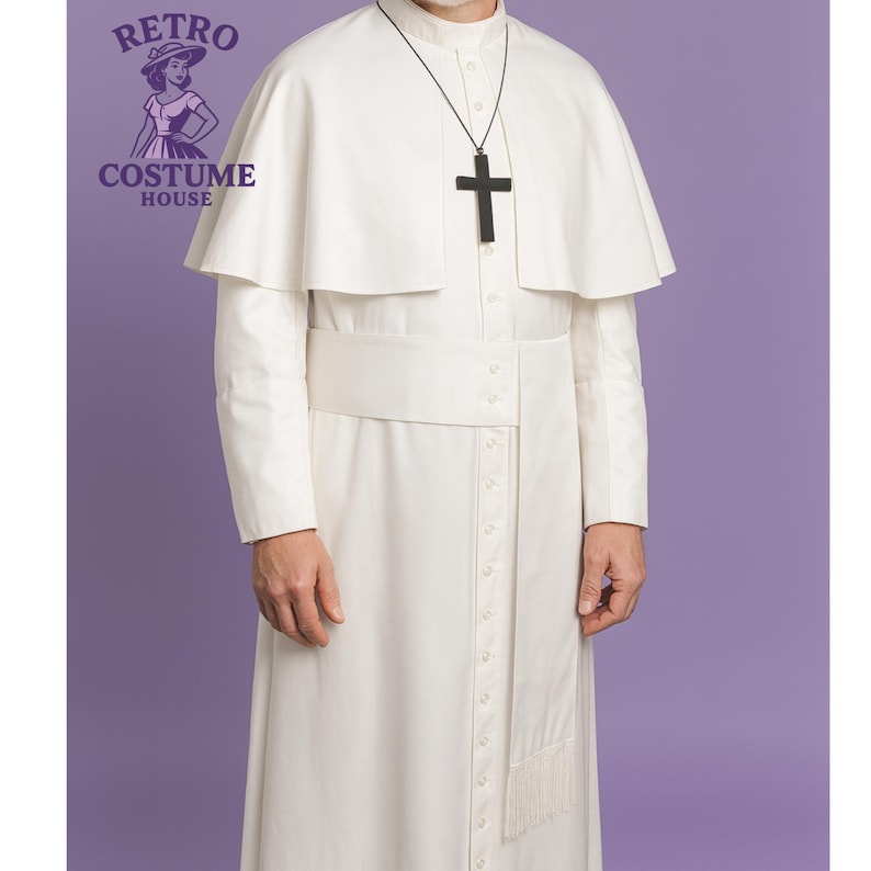 Gothic Priest Costume – Red Leather Clergy Outfit With Cross Necklace ...