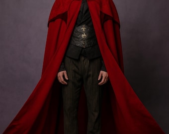 Vampire Cloak Costume – Gothic Victorian Outfit for Halloween, Cosplay, Theater Dark Fantasy