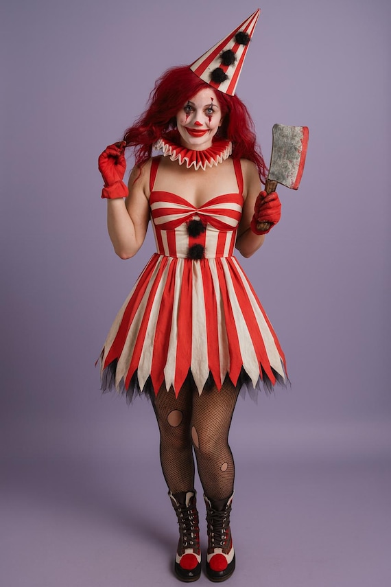 red clown dress Wonderland Red Clown Girl's Costume | Evil Clown Costumes X-Small :  Clothing, Shoes & Jewelry