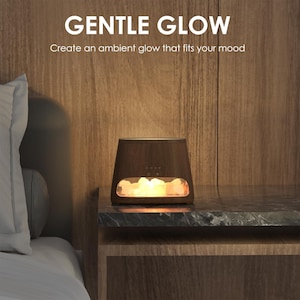 Diffuseur d'huiles essentielles 2-en-1 lampe au sel de l'Himalaya, humidificateur d'aromathérapie à brume effet flamme