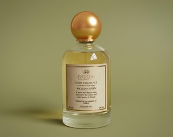 Fragancia para habitación Tobacco & Santal, espray amaderado natural para el hogar, bruma relajante para dormitorio, regalo rústico para fiestas para hombres y mujeres.