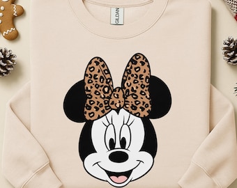 Minnie Mouse Safari Leopard Bow Comfort Colors Shirt